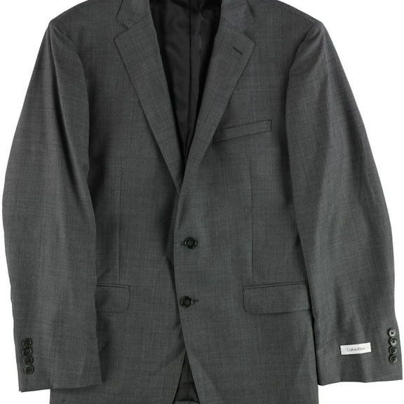 Calvin Klein Mens Slim-Fit Two Button Blazer Jacket, Grey, 44 Regular
