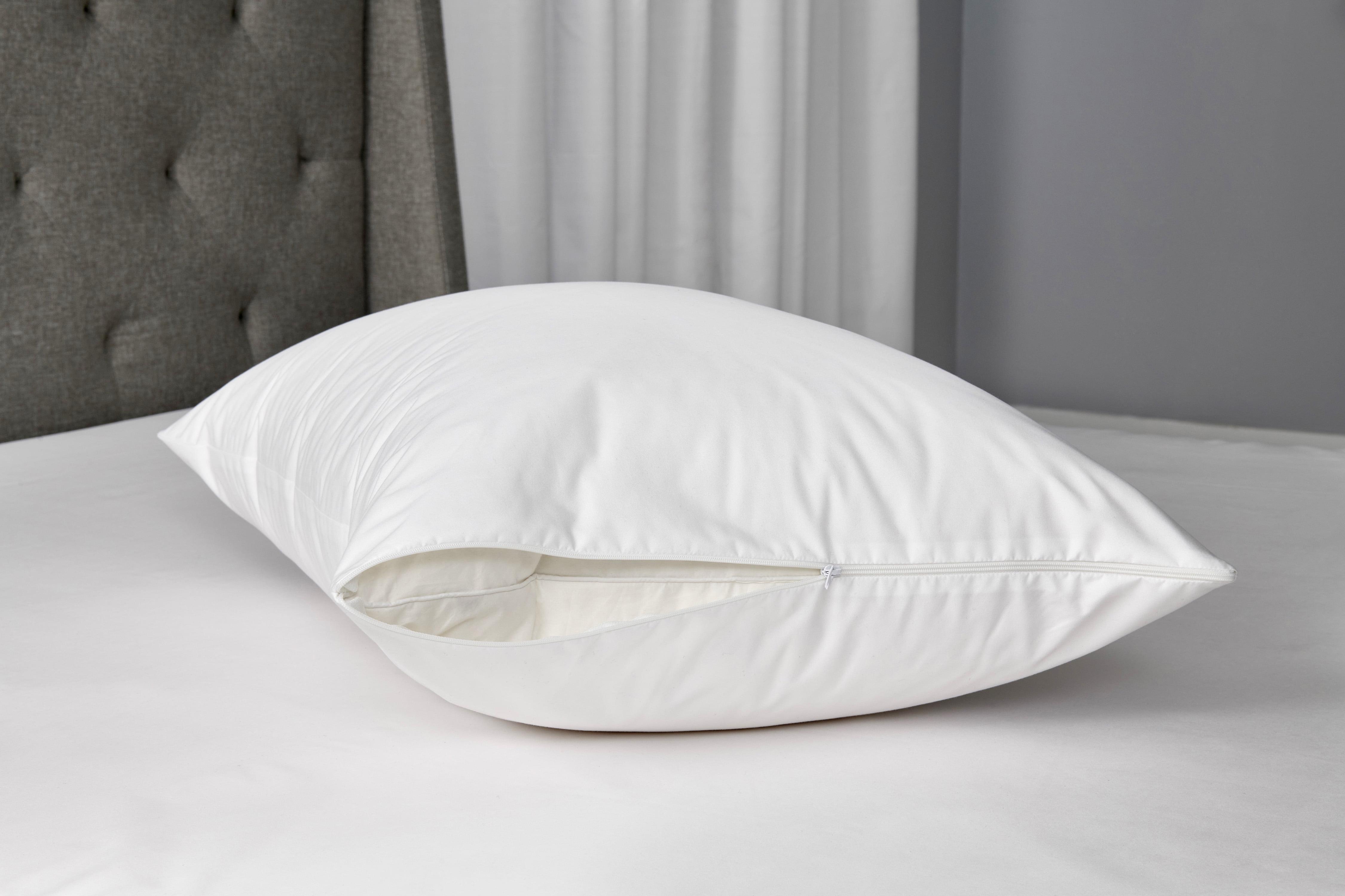 Mainstays Waterproof Pillow Cover Protector, King - Zippered, Anti-Allergen (2 Count)