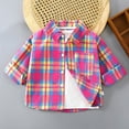 thumbnail image 2 of Bovxnpu Boys Girls Tops Lightweight Short Sleeve Shirt Cardigan Jacket, Boys Short Sleeve Flannel Shirt Casual Button Down Plaid Shirts, 4-5 Years, 2 of 3