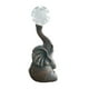 thumbnail image 2 of Estatua de jardín con luz solar, decoración exterior, figura de elefante de resina artesanal Bronce, 2 of 9