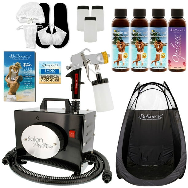 SALON PRO PLUS Sunless Airbrush SPRAY TANNING KIT 4 Simple Tan Solution