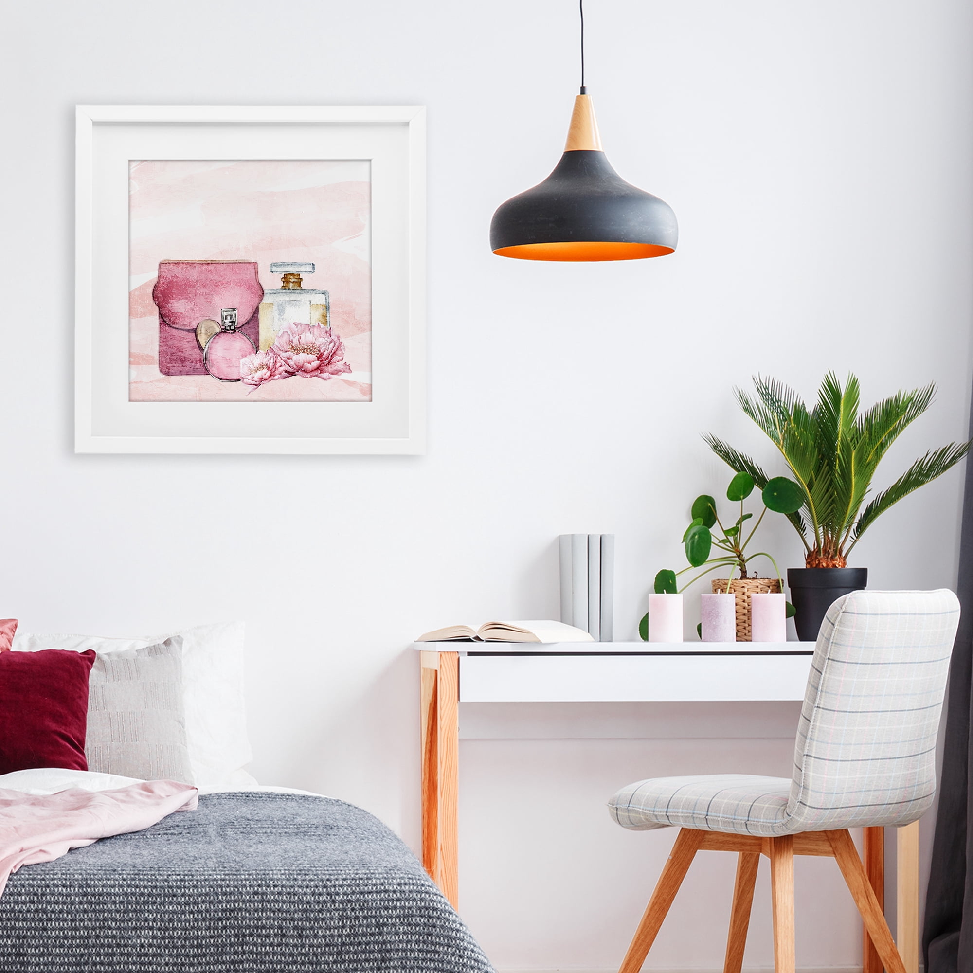 Stupell Industries Blush Glam Time Collection White Framed Print Under Glass, design by Kim Allen