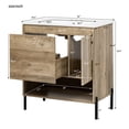 thumbnail image 2 of Harper & Bright Designs 30" Wood Bathroom Vanity Sink Combo with Drawer, Bathroom Floor Cabinet with Doors and Open Shelf, Natural Wood, 2 of 18