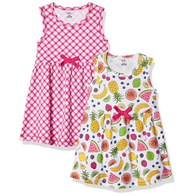Touched by Nature Vestidos de manga corta y manga larga de algodón orgánico para niñas y bebés y mujeres de 12 a 18 meses