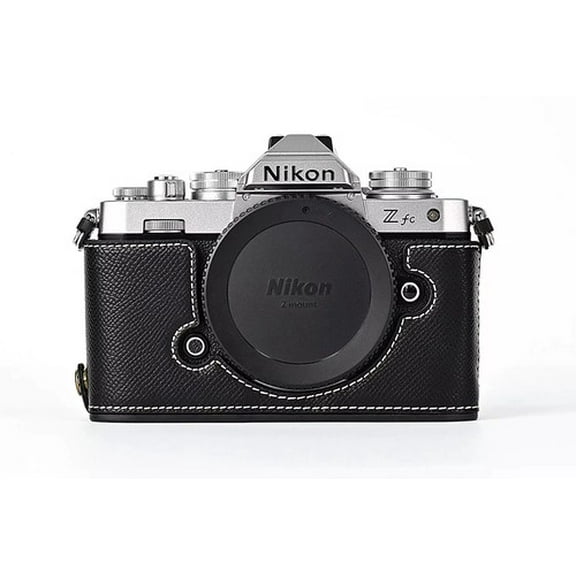 GadgetCom Camera Half Case Compatible with Nikon ZFC Z fC , Anti-Slip PU Leather Shell Protective Cover