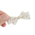 thumbnail image 4 of Unique Bargains 1 Pc Hair Clips Cute Pearl Rhinestone Spring Clip Hairdo Clip Gold Tone White, 4 of 5