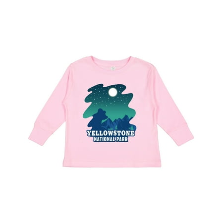 

Inktastic Yellowstone National Park with Bear and Starry Night Gift Toddler Boy or Toddler Girl Long Sleeve T-Shirt