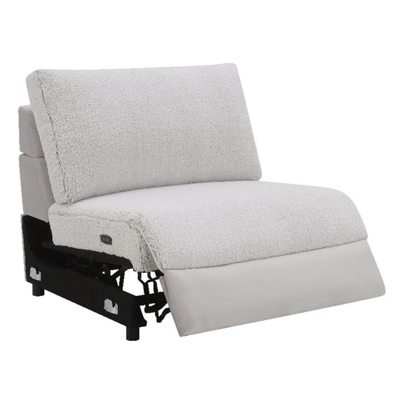 ACME Tarrance Modular Power Armless Recliner in GraySherpa & Velvet