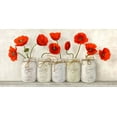 thumbnail image 2 of Jenny, Thomlinson 32x18 White Modern Wood Framed Museum Art Print Titled - Red Poppies in Mason Jars, 2 of 4