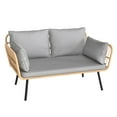 thumbnail image 3 of Uforic Patio Loveseat Sofa, All-Weather Wicker 2-Seat Sofa Chair with Cushions - Gray, 3 of 9