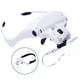thumbnail image 1 of Lupas con luz LED, diadema con lupa, carga USB, manos ajustables, diadema con lupa, 2 luces LED, ligeras, para reparación, 5 lentes 1.0X, 1.5X, 2.0X, 2.5X, 3.5X, 1 of 7