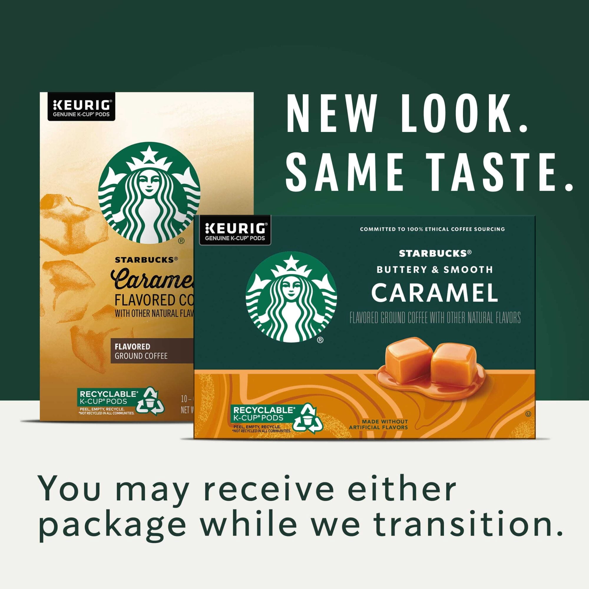 Starbucks Flavored K-cup Coffee Pods for Keurig Brewers, Caramel (Pack of 4)