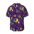 thumbnail image 4 of Goofa Mardi Gras and Donuts Printed Men's Casual Short-sleeved Shirt,Lightweight Breathable Button-down,Summer Casual men's top,Versatile Fashion shirt-Small, 4 of 7