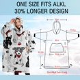 thumbnail image 4 of Oversized Wearable Blanket Hoodie,Scribble Dogs Sherpa Blanket Hoodie with Super Pockets,Super Warm Fuzzy Pullover for Women & Men, 4 of 6