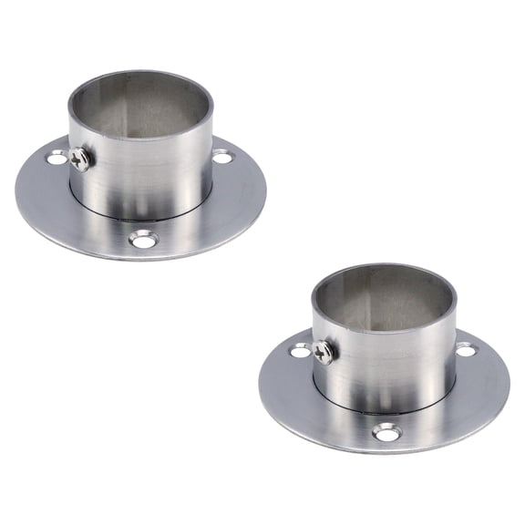 LC LICTOP 2Pcs Stainless Steel Pipe Flange Seat Railing Base with Mounting Screws Silver 38mm/1.5"