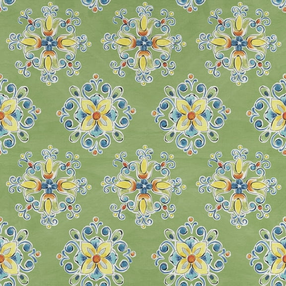 David Textiles 44" x 1 yard Cotton Mediterranean Medallion Pre-Cut Fabric
