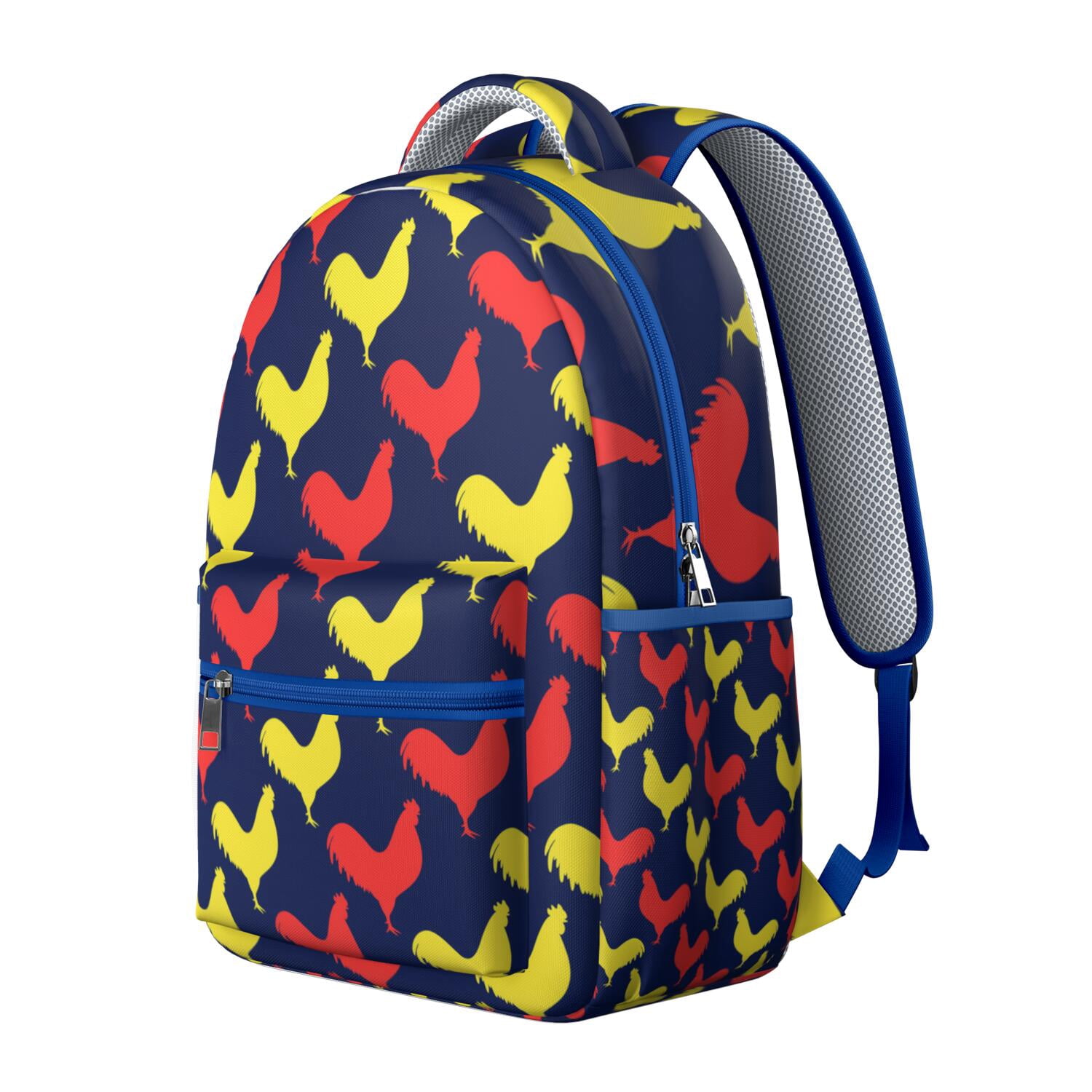 "Stylish Chicken Graphic Backpack - Spacious & Waterproof School Bag for Teens, Lightweight Laptop Backpack for High School & College, Trendy & Practical"
