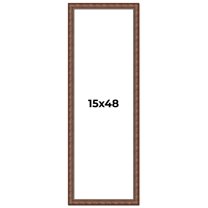15x48 Dark Brown Bamboo Real Wood Picture Frame Width 1.5 inches | Interior Frame Depth 0.5 inches
