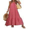 thumbnail image 1 of Femmes Boho Floral Robe Sans Manches Spaghetti Sangle en Vrac Vacances Plage Longue Robe, 1 of 4