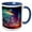 Blue/White, variant on 3drose, Sharks Fly Around Town Fantasy Ai Generated Art, 11oz Two-tone Blue Mug