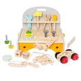 thumbnail image 3 of Herramientas de juego de madera para niños, destornillador, llave, tuercas, juego de pernos, herramientas de reparación, banco de trabajo, kit de, 3 of 9