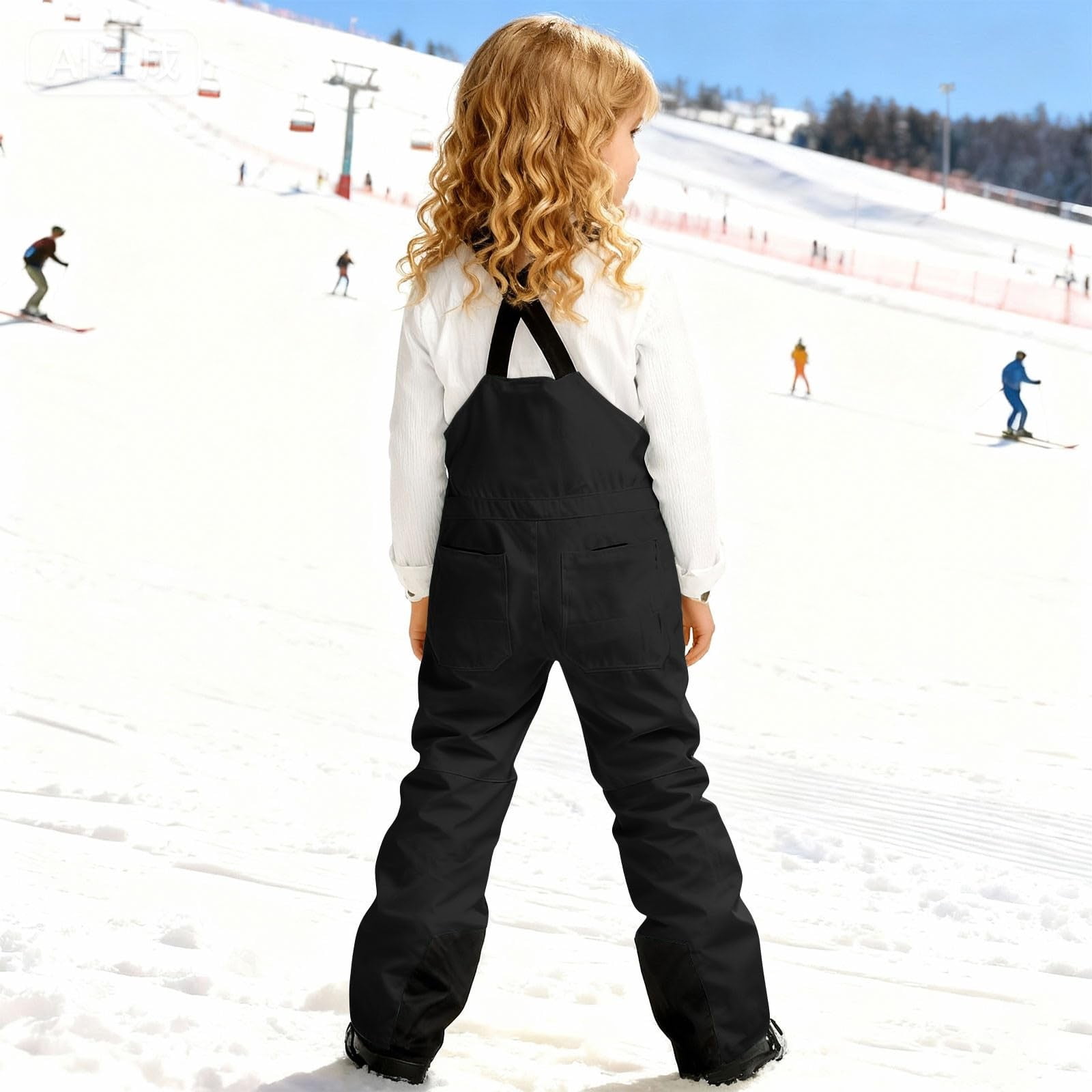 MEZZALL Toddler Jumpsuit Insulated Snowsuit For Girls Ski Romper With Bib Pants For Outdoor Winter Sports Boho Long Sleeve O-Neck Spring Child One-Pieces