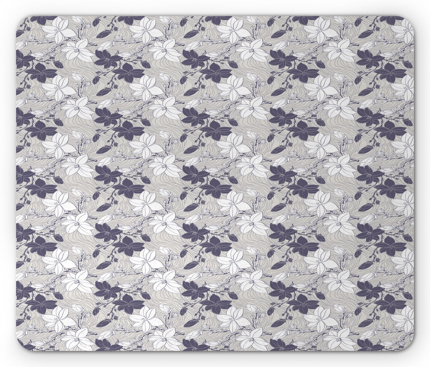 Vintage Mouse Pad, Abstract Background with Wavy Lines Magnolia