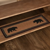 VHC Brands Rustic & Lodge Flooring Wyatt Bear Jute Latex Backing Stenciled Nature Print Rectangle Bedding Accessory, Stair Tread Rect 8.5x27, Crimson Red