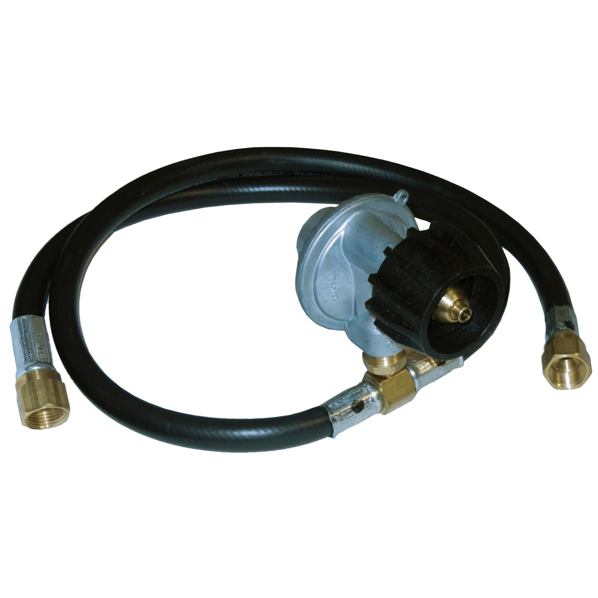 44" Black LP Regulator with Hoses for Straubelstone Gas Grills with