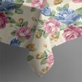thumbnail image 5 of Pioneer Flower Floral Print Pattern Square Tablecloth,Waterproof Square Table Cover,Wipeable Spillproof Washable Table Cover for Home Kitchen Party Decor 52"x52"(132x132cm), 5 of 6