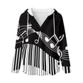 thumbnail image 5 of DISNIMO Musical Note Printed Shirts for Women Fall Winter Sweatshirts Long Sleeve Pullover Tops Waffle Hoodies for Women, XL, 5 of 7
