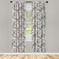 thumbnail image 4 of Ambesonne Brown Paisley Window Curtains, Zentangle Look Motif, Each 28" W x 84" L, Brown White, 4 of 4