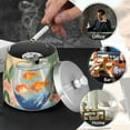 thumbnail image 4 of Yayeee Ashtray with Lid for Cigarette Smokeless Stainless Steel Home Ash Holder, Blue Goldfish Bowl, 4 of 7