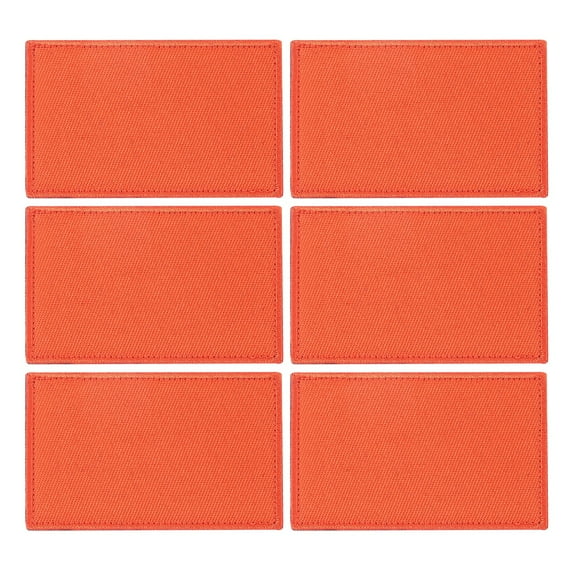 Rectangle Solid Flag Patch, 6 Pcs 3x2 Inch Embroidered Patch for Repair Orange