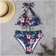 thumbnail image 4 of Mujeres Con Almohadillas en El Pecho Sin Soporte de Acero Con Cuello en V Cuello Halter Seaside Beach Swim Bikinis Set Split Traje de Baño Odeerbi ODB117474, 4 of 5