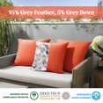 thumbnail image 2 of UNIKOME Outdoor Waterproof Throw Pillows 26x26 Feathers and Down Filled Square Solid Pillows Water Resistant Outdoor Pillows Decorative for Garden Patio, Set of 2, 26*26Inch, Orange, 2 of 7