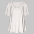 thumbnail image 2 of V Neck T Shirts for Women V Neck Short Sleeve Pullover with Relaxed Basic Fit for Travel Commutes and Casual Days Loose Fit Tees Blouses, 2 of 7