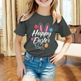 thumbnail image 2 of Toddler Baby Girls Shirts Easter Eggs Graphic Shirt Casual Short Sleeve T-Shirts Soft and Breathable Summer Tees Kids Top Grey 8-9 Years, 2 of 4