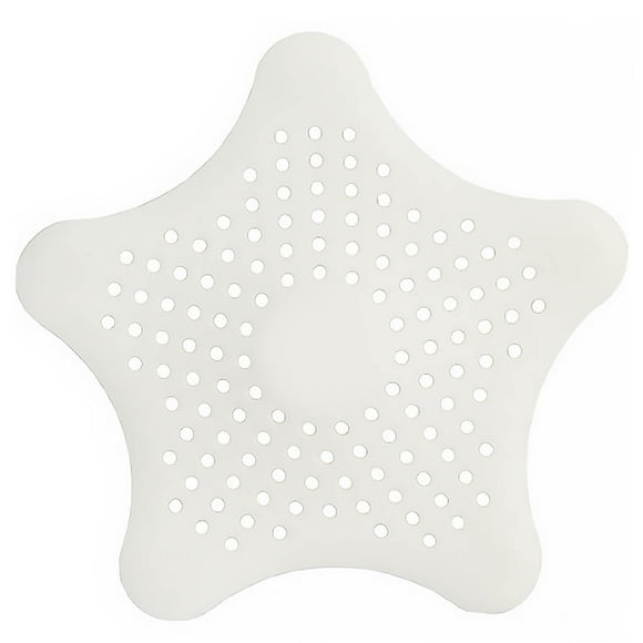 Wweixi Attrape-Cheveux Étoile à Cinq Branches Passoire d'Évier de Cuisine Anti-Blocage Couvercle de Drain de Baignoire Filtre de Salle de Bain, Blanc