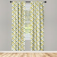 thumbnail image 2 of Ambesonne Vintage Winter Curtains, Bells and Snowflakes, Pair of 28"x84", Sky Blue and Yellow, 2 of 4