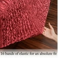 thumbnail image 4 of Smooth Satin BedTite Sheet Set, California King, Burgundy – Wrinkle-Resistant, Deep Pocket, Soft & Secure Fit, 4 of 7