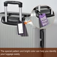 thumbnail image 5 of Equipaje Etiqueta, PVC Identificador Tarjeta Soporte Etiqueta, No Tu Bolsa Patrón Viaje Bolso Etiqueta con Ajustable Correa para Equipaje Maleta, Púrpura, 5 of 5