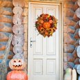 thumbnail image 3 of Corona de puerta de calabaza de otoño, decoración de corona de calabaza, corona de hojas de arce de bayas de calabaza artificiales, decoración de Halloween de Acción de Gracias de otoño para, 3 of 5