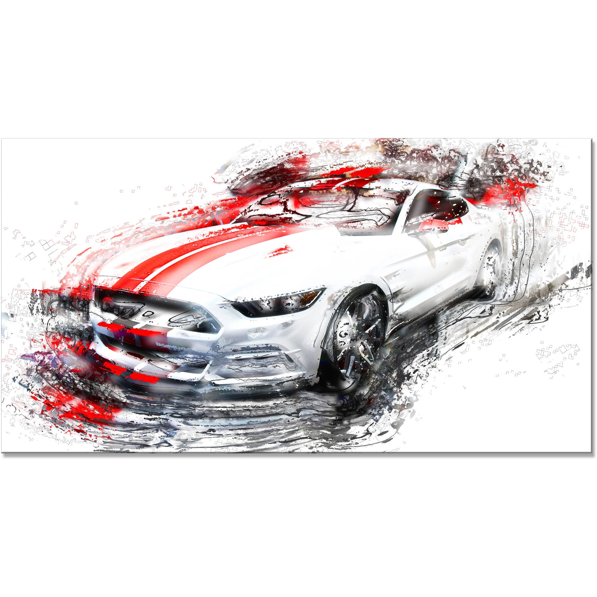 Design Art -white & Red Sports Car - 32x