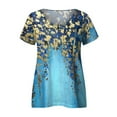 thumbnail image 2 of PENGXIANG Femmes Imprimé Été Manches Courtes O Tee-Shirt Tops, 2 of 4