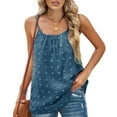 thumbnail image 2 of Gilets pour Femmes Col Rond à Pois Suisses Débardeur d'Été Ajustable Sans Manches Bleu Foncé TG, 2 of 6