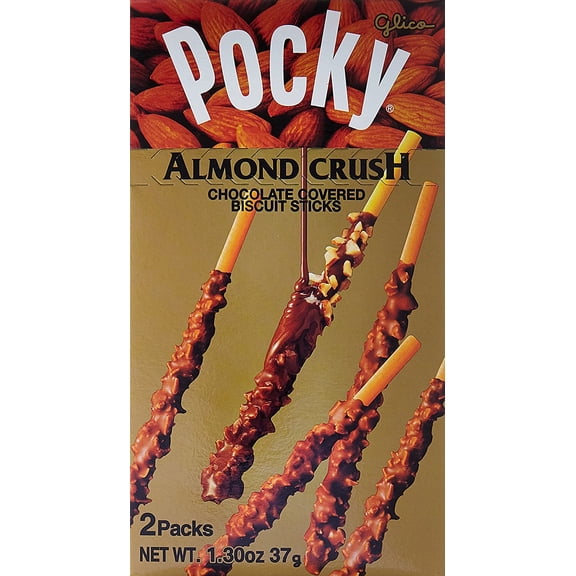 NineChef Bundle - Pocky Chocolate Almond Crush Biscuit By Glico From Japan Plus One NineChef Brand Coffee Spoon