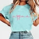thumbnail image 4 of Tops de Manga Corta de Verano para las Mujeres Imprimir Blusa de Cuello Redondo, Moda Ligera de Poliéster Spandex, 4 of 4