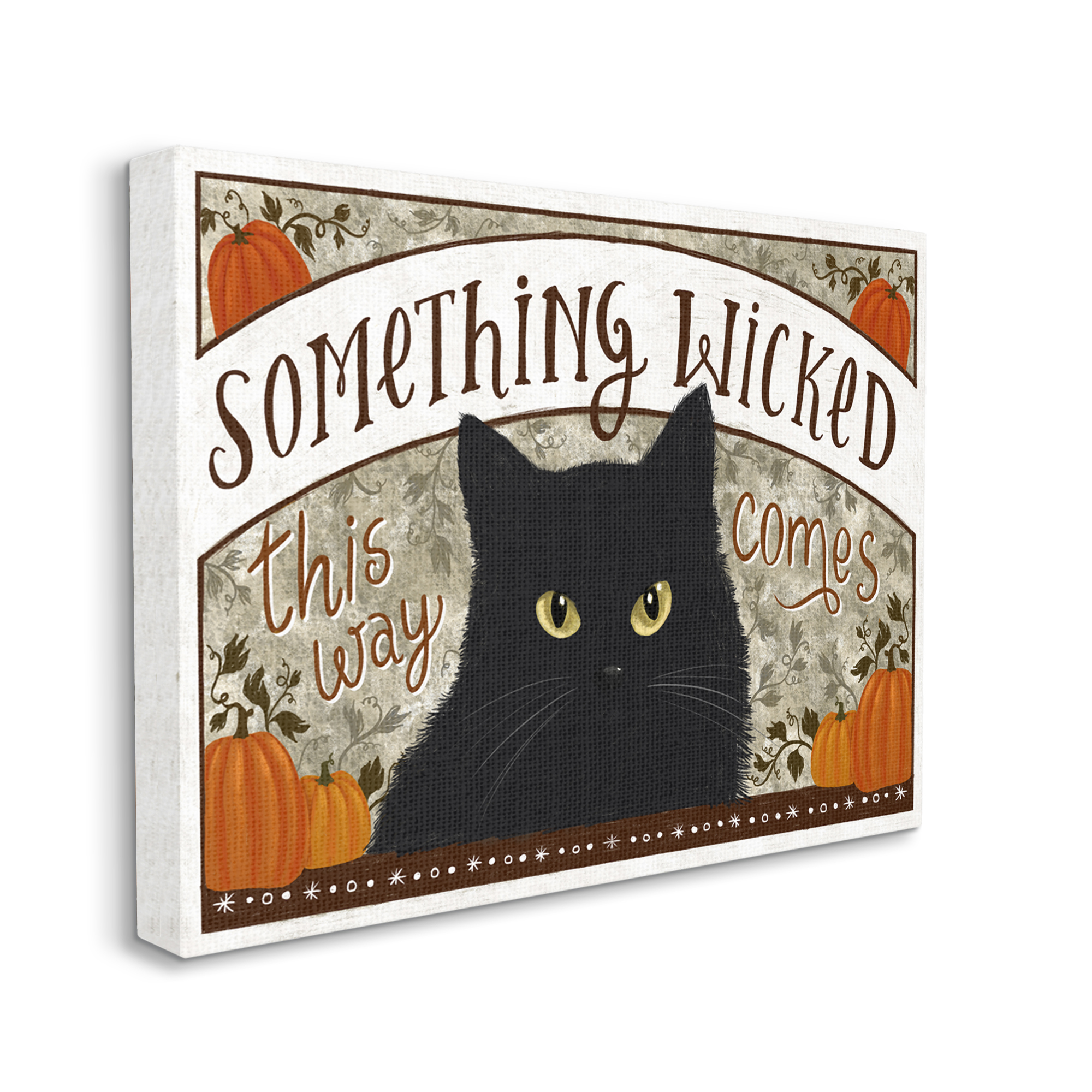 Stupell Industries Something Wicked Black Cat Holiday Painting Gallery Wrapped Canvas Art Print Wall Art, 30 x 24