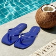 thumbnail image 2 of Womens Square Flip Flops, Patent Leather Flat Sandals with Memory Foam Insole, Non-Slip Lightweight Minimalist Open Toe Summer Vacation Dressy Beach Essentials Slippers, 2 of 7